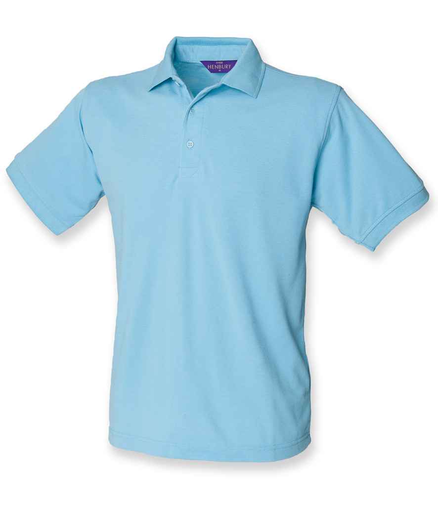 Henbury H400 Heavy Poly/Cotton Piqué Polo Shirt in Sky Blue