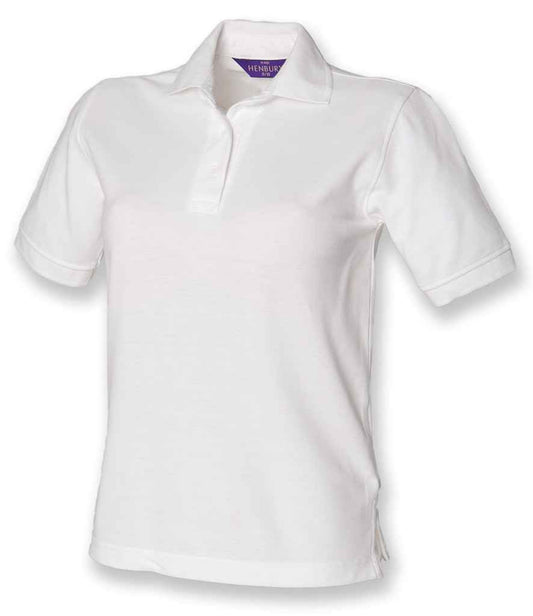 Henbury H401 Ladies Poly/Cotton Piqué Polo Shirt in White