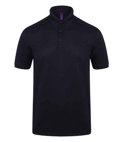 Henbury H460 Slim Fit Stretch Microfine Piqué Polo Shirt in Oxford Navy
