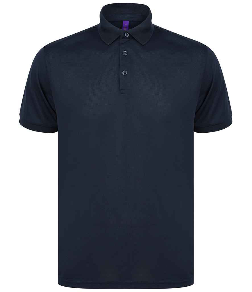 Henbury H465 Recycled Polyester Piqué Polo Shirt in Navy