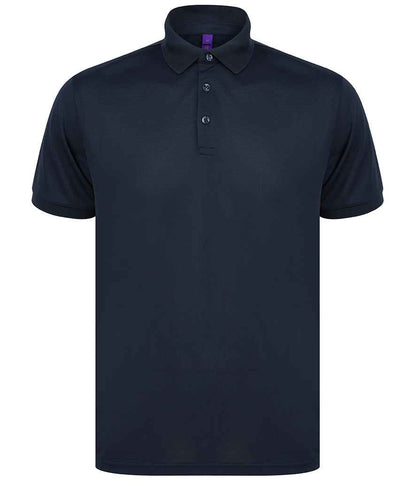 Henbury H465 Recycled Polyester Piqué Polo Shirt in Navy