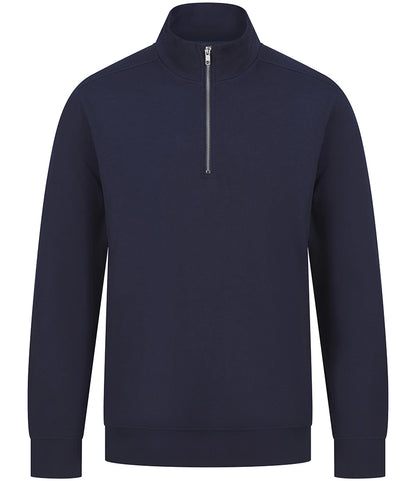 Henbury H842 Henbury Unisex Sustainable 1/4 Zip Sweatshirt in Navy