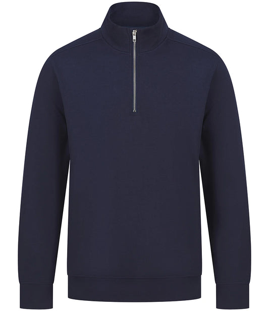Henbury H842 Henbury Unisex Sustainable 1/4 Zip Sweatshirt in Navy