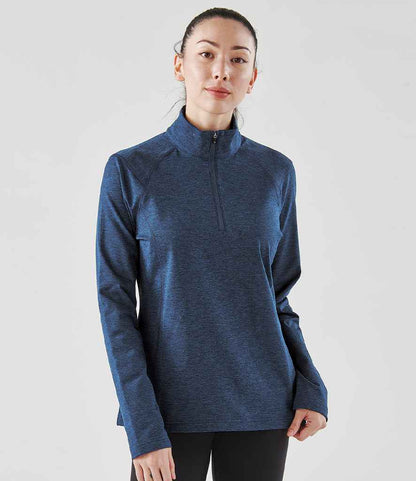 Stormtech HTZ2W Stormtech Ladies Treeline Performance 1/4 Zip Pullover in Dark Navy Heather