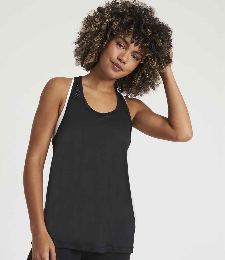 Just Cool JC027 AWDis Ladies Cool Smooth Workout Vest in Jet Black