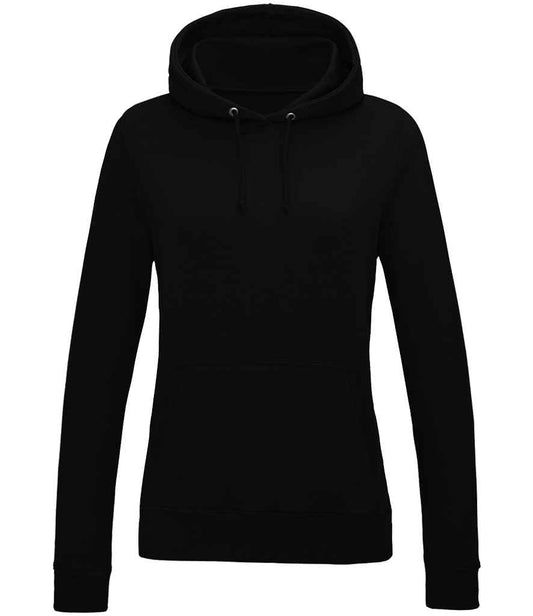 Just Hoods JH001F AWDis Ladies College Hoodie in Deep Black