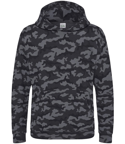 Just Hoods JH014B Kids Camo Hoodie in Black Camo