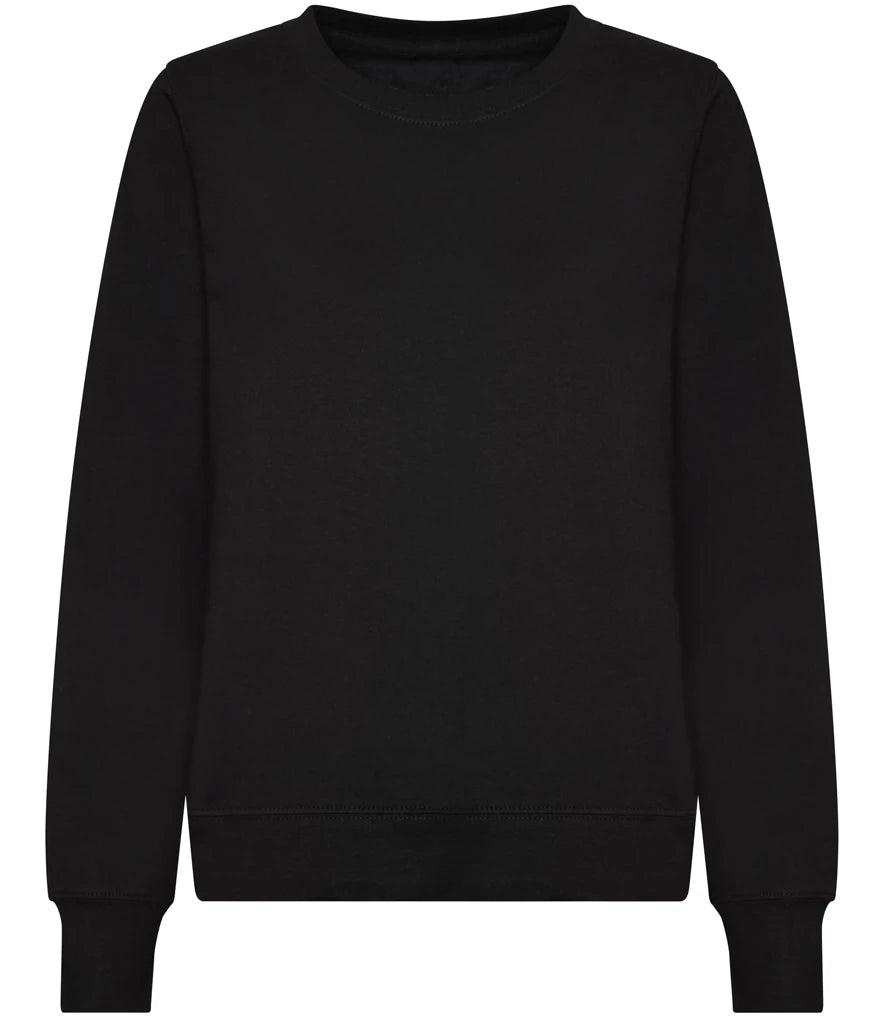 Just Hoods JH030F AWDis Ladies Sweatshirt in Deep Black