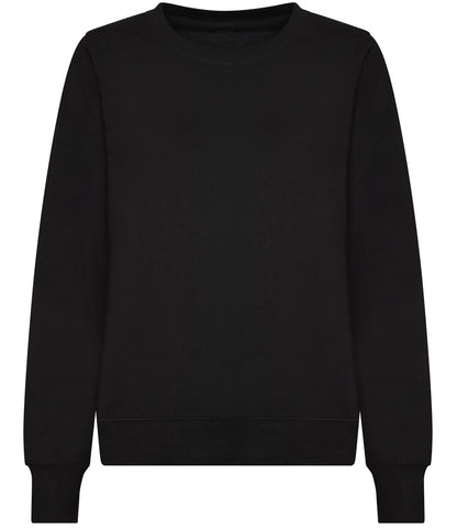 Just Hoods JH030F AWDis Ladies Sweatshirt in Deep Black