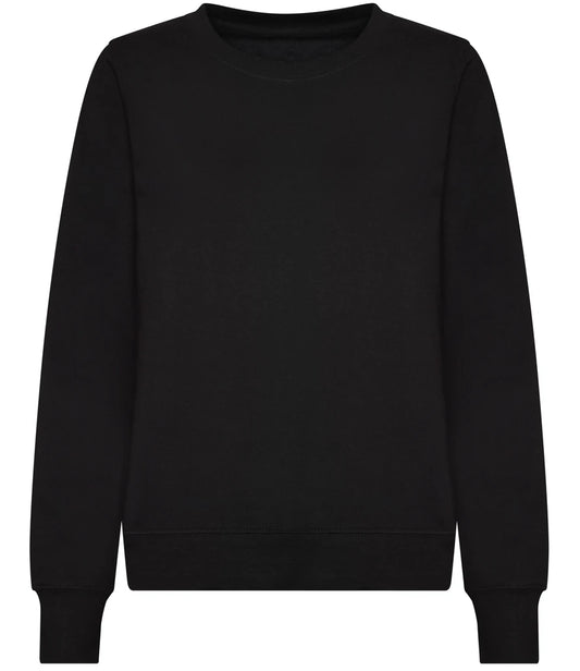 Just Hoods JH030F AWDis Ladies Sweatshirt in Deep Black