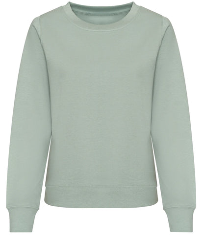 Just Hoods JH030F AWDis Ladies Sweatshirt in Dusty Green