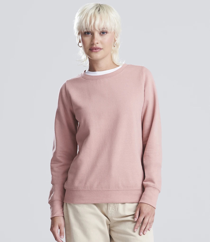 Just Hoods JH030F AWDis Ladies Sweatshirt in Dusty Pink