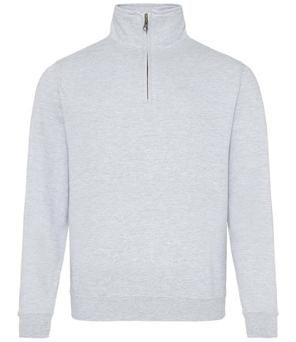 Just Hoods JH046 AWDis Sophomore Zip Neck Sweatshirt in Heather Grey