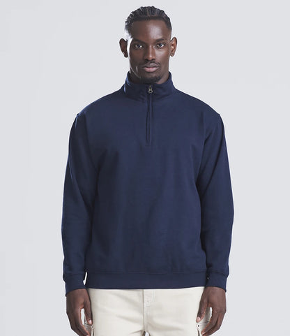 Just Hoods JH046 AWDis Sophomore Zip Neck Sweatshirt in New French Navy
