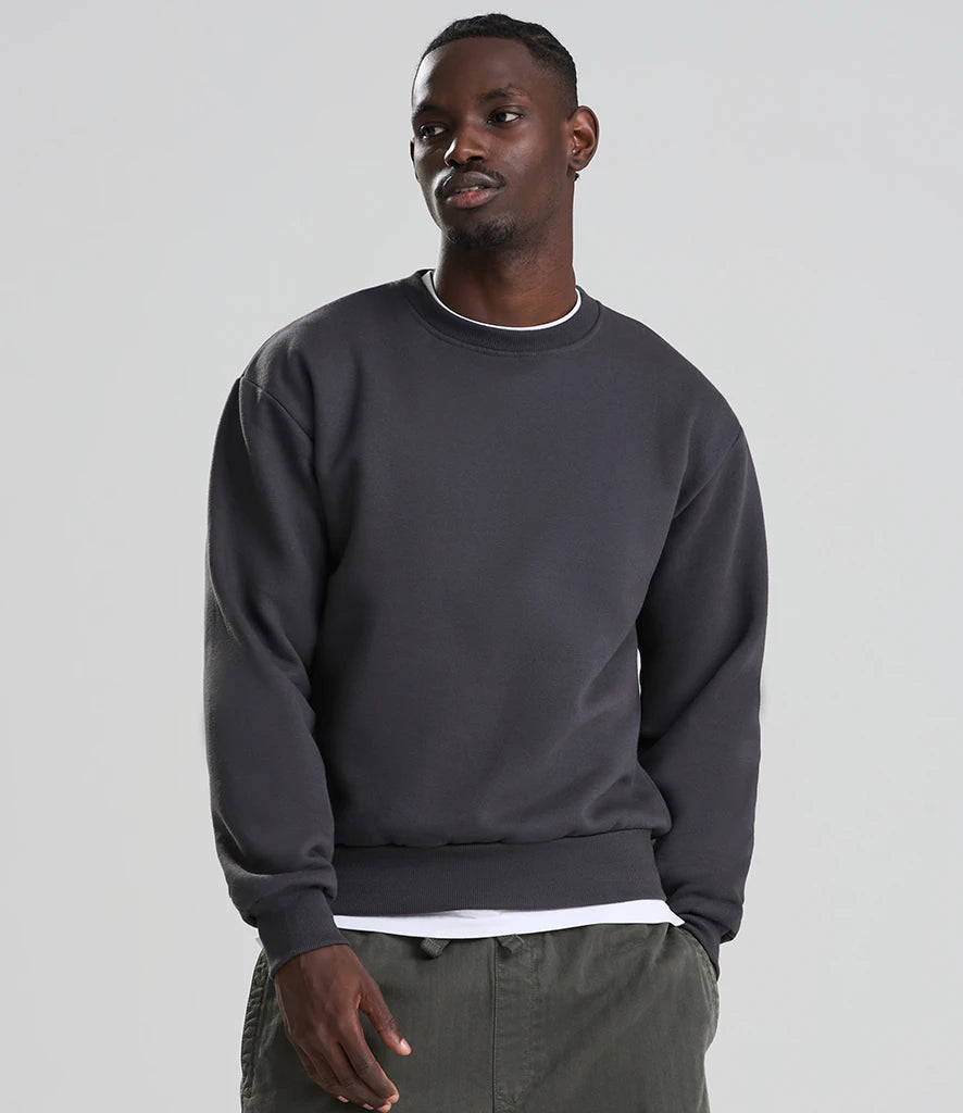 Just Hoods JH113 AWDis Vision Heavyweight Sweatshirt in Solid Charcoal