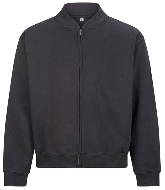 Just Hoods JH124 AWDis Signature Heavyweight Bomber Sweat Jacket in Solid Charcoal