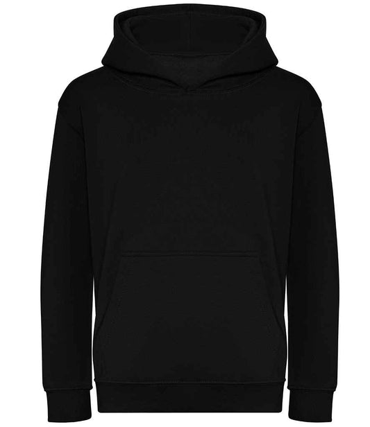 Just Hoods JH201B Kids Organic Hoodie in Deep Black