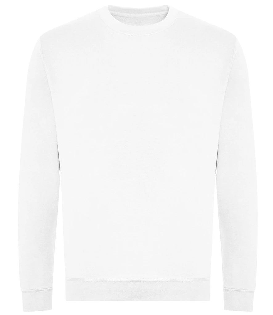 Just Hoods JH230 AWDis Unisex Organic Sweatshirt in Arctic White