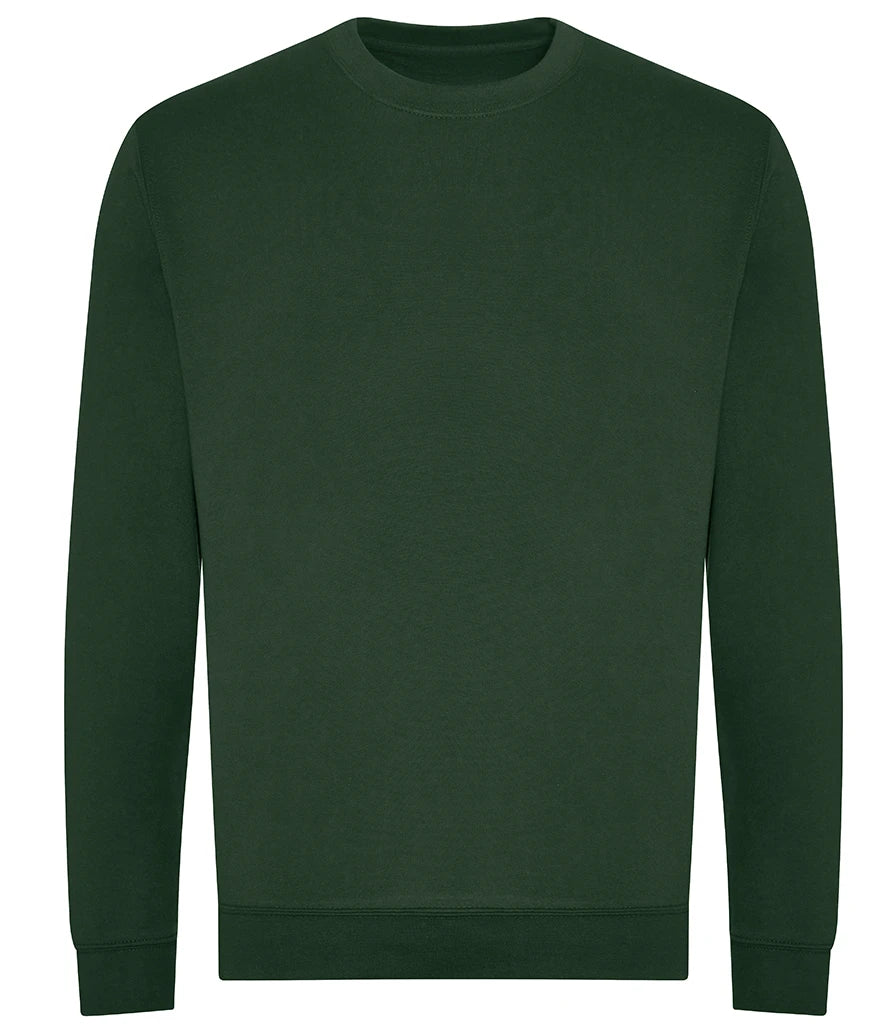 Just Hoods JH230 AWDis Unisex Organic Sweatshirt in Bottle Green