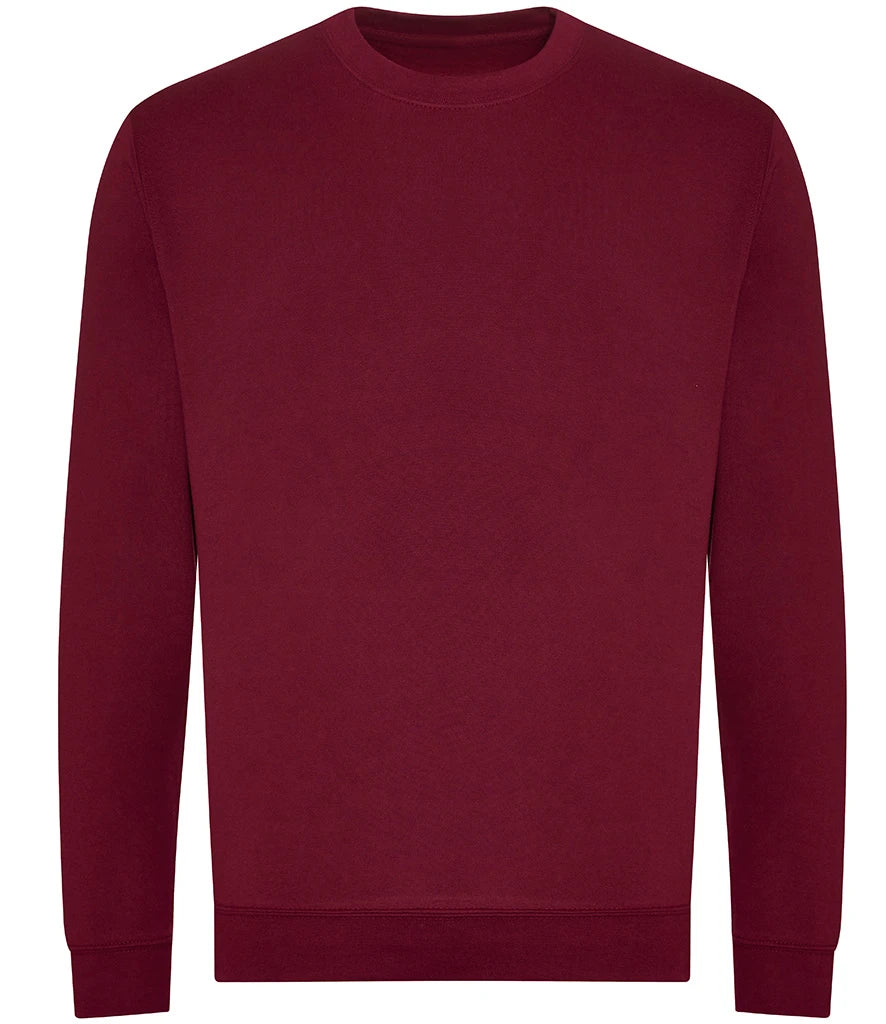 Just Hoods JH230 AWDis Unisex Organic Sweatshirt in Burgundy