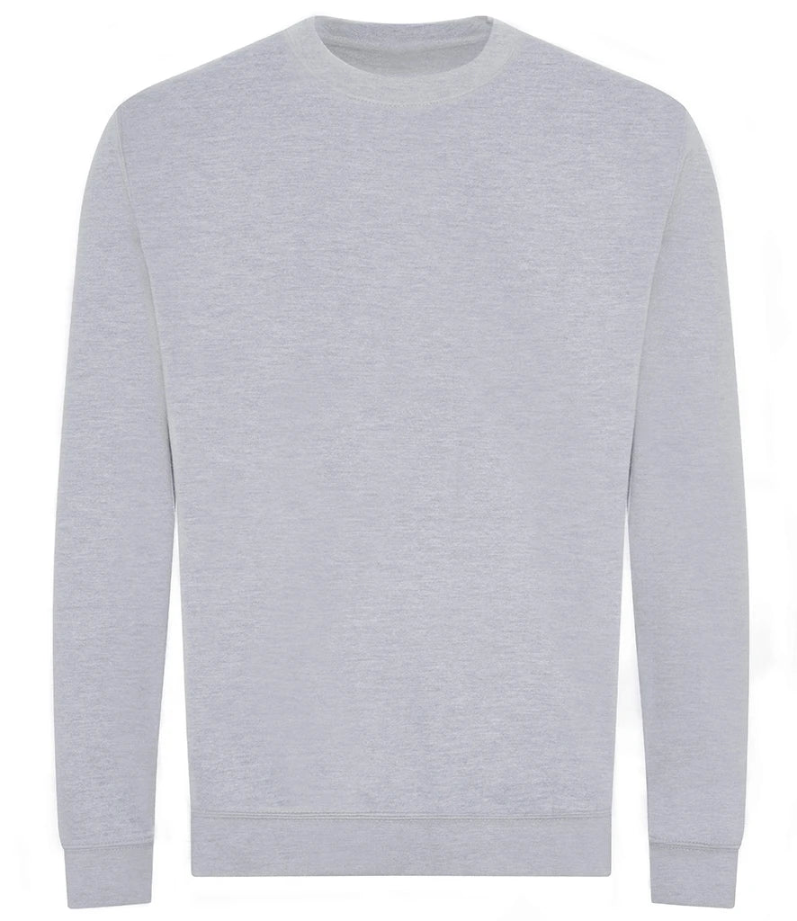 Just Hoods JH230 AWDis Unisex Organic Sweatshirt in Heather Grey