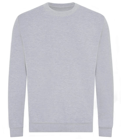 Just Hoods JH230 AWDis Unisex Organic Sweatshirt in Heather Grey