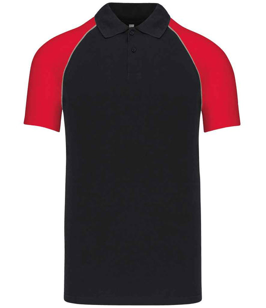 Kariban KB226 polo in Black/Red