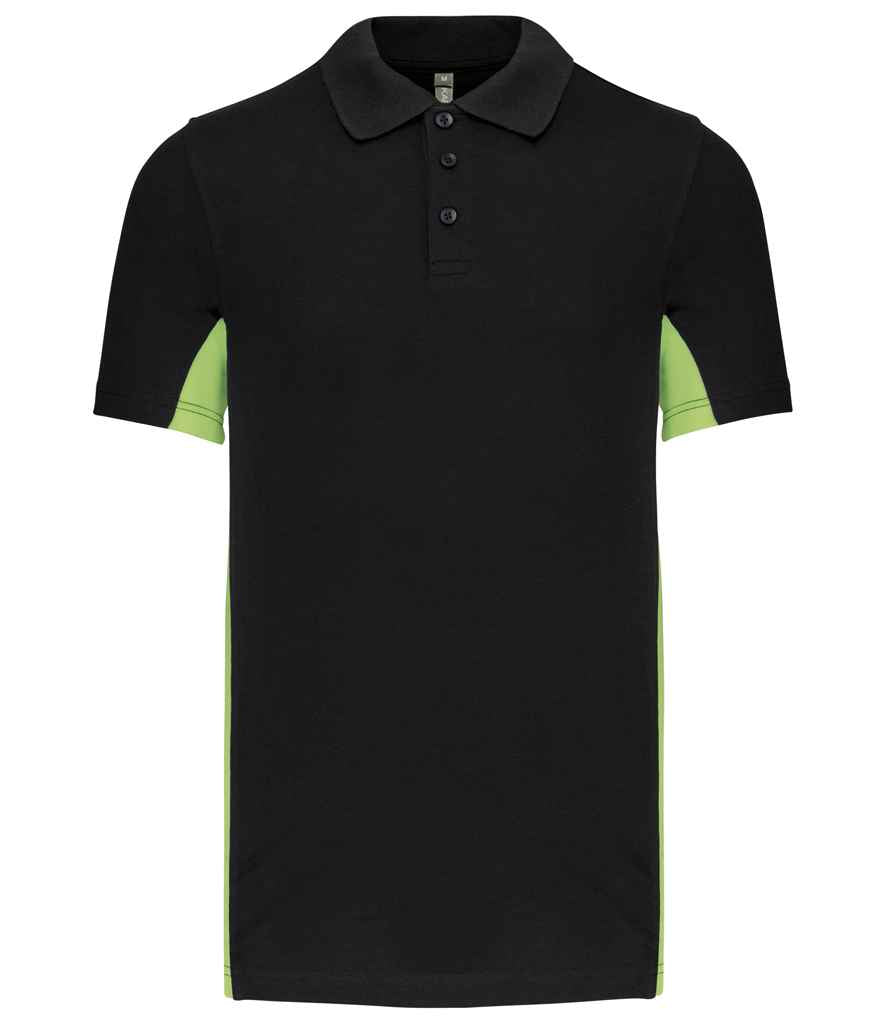Kariban KB232 polo in Black/Lime Green
