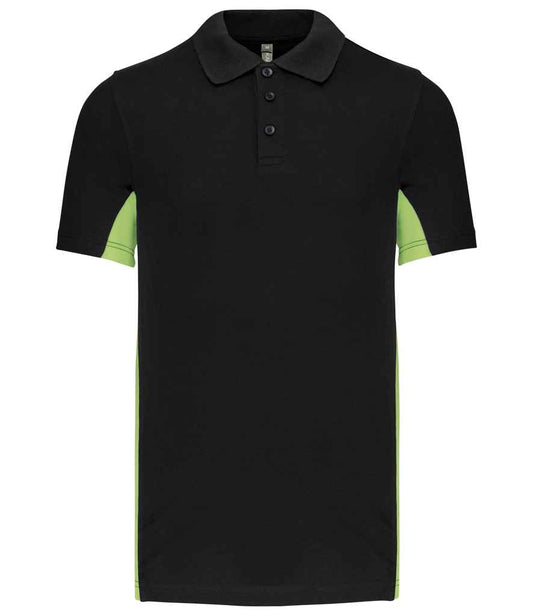 Kariban KB232 polo in Black/Lime Green