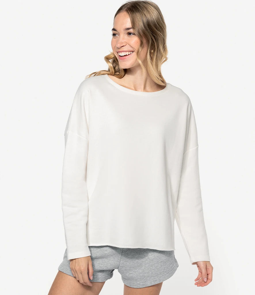 Kariban KB471 Kariban Ladies Oversized Sweatshirt in Off White