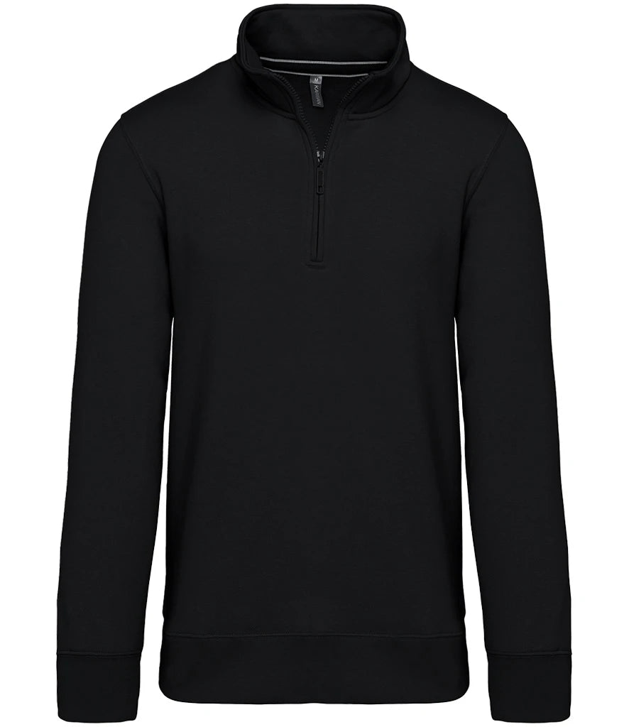 Kariban KB487 Kariban Zip Neck Sweatshirt in Black