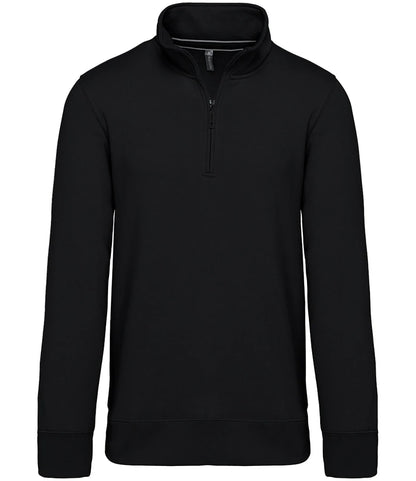 Kariban KB487 Kariban Zip Neck Sweatshirt in Black