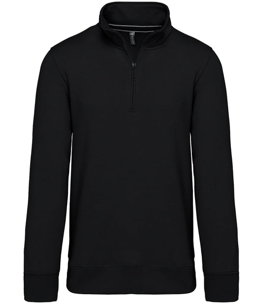 Kariban KB487 Kariban Zip Neck Sweatshirt in Black