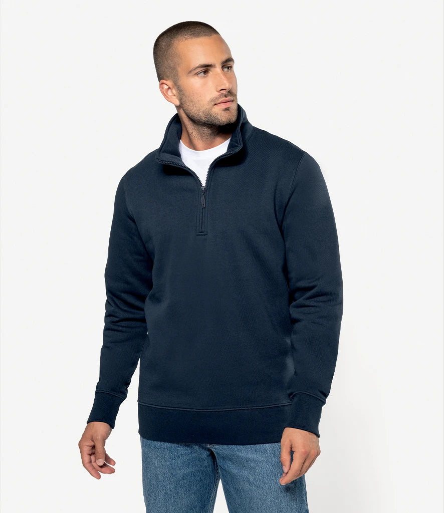 Kariban KB487 Kariban Zip Neck Sweatshirt in Navy