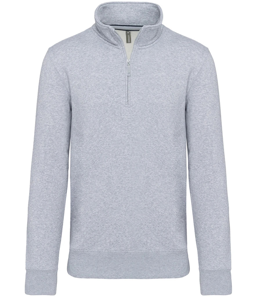 Kariban KB487 Kariban Zip Neck Sweatshirt in Oxford Grey