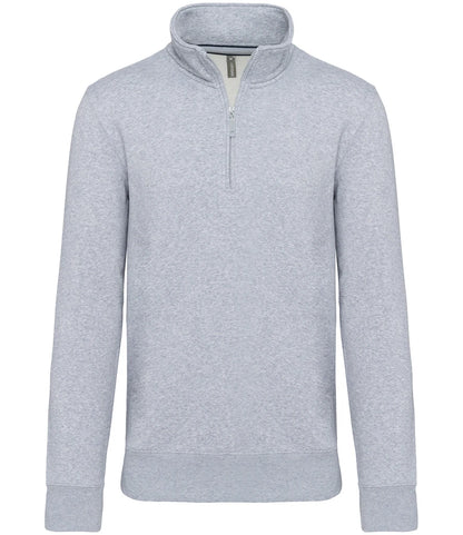 Kariban KB487 Kariban Zip Neck Sweatshirt in Oxford Grey