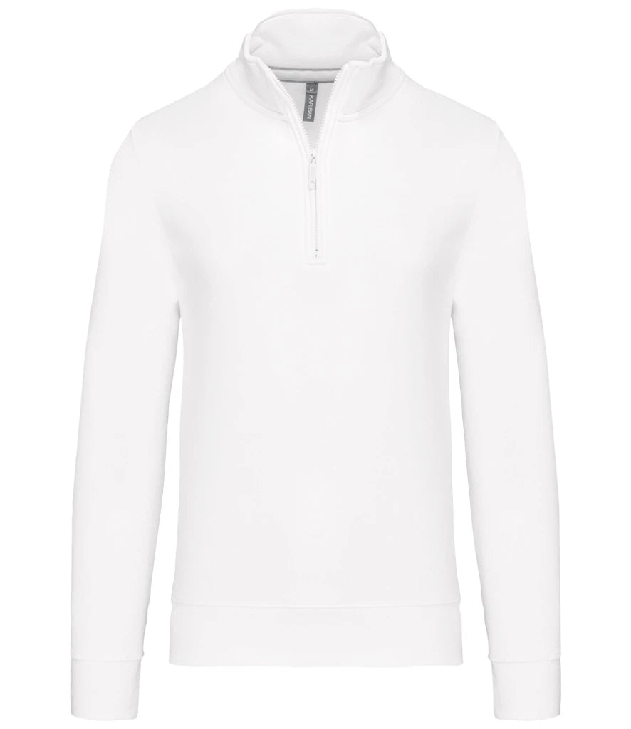 Kariban KB487 Kariban Zip Neck Sweatshirt in White