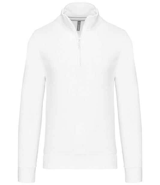 Kariban KB487 Kariban Zip Neck Sweatshirt in White