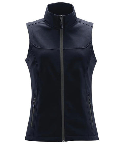 Stormtech KSV1W Stormtech Ladies Orbiter Soft Shell Bodywarmer in Navy/Carbon