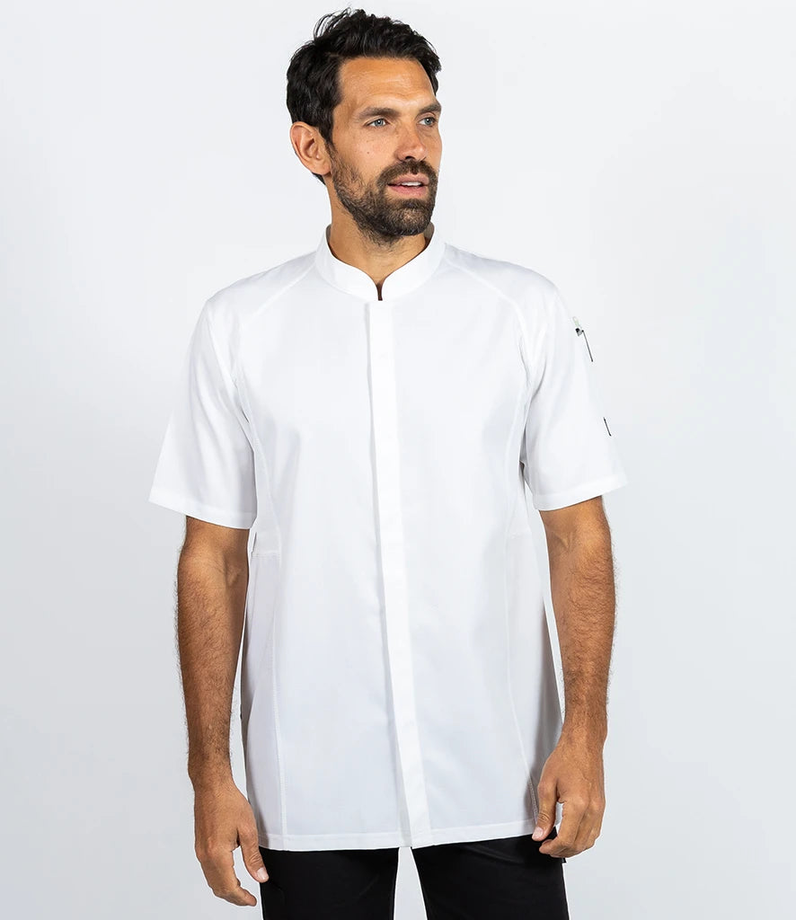 Le Chef LE013 Staycool Short Sleeve Jacket in White