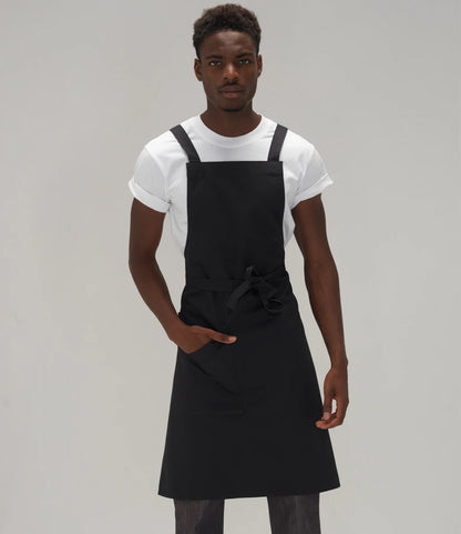 Le Chef LE102 Crossover Bib Apron in Black