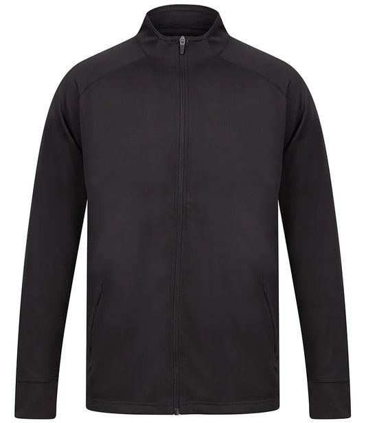 Finden & Hales LV871 Finden + Hales Knitted Tracksuit Top in Black/Black