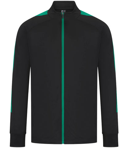 Finden & Hales LV871 Finden + Hales Knitted Tracksuit Top in Black/Emerald