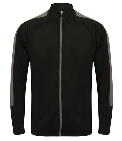 Finden & Hales LV871 Finden + Hales Knitted Tracksuit Top in Black/Gunmetal
