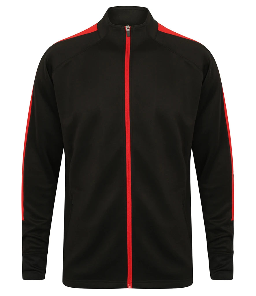 Finden & Hales LV871 Finden + Hales Knitted Tracksuit Top in Black/Red