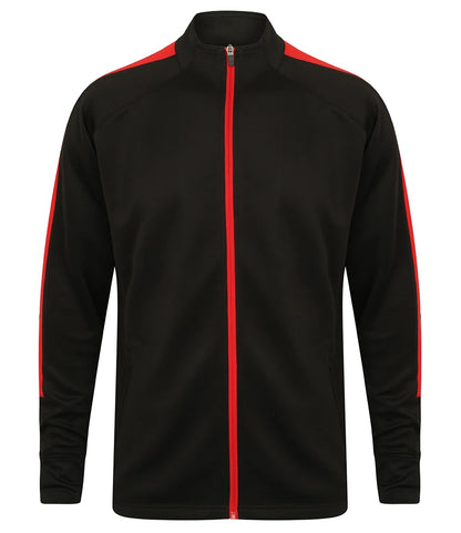 Finden & Hales LV871 Finden + Hales Knitted Tracksuit Top in Black/Red