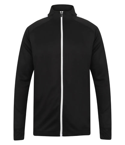 Finden & Hales LV871 Finden + Hales Knitted Tracksuit Top in Black/White