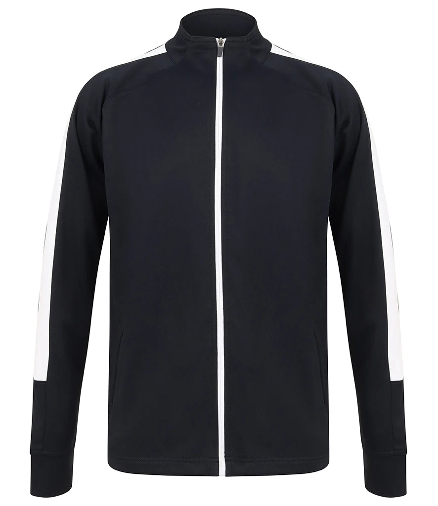 Finden & Hales LV871 Finden + Hales Knitted Tracksuit Top in Navy/White