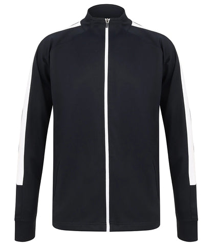 Finden & Hales LV871 Finden + Hales Knitted Tracksuit Top in Navy/White