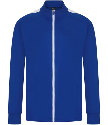 Finden & Hales LV871 Finden + Hales Knitted Tracksuit Top in Royal Blue/White